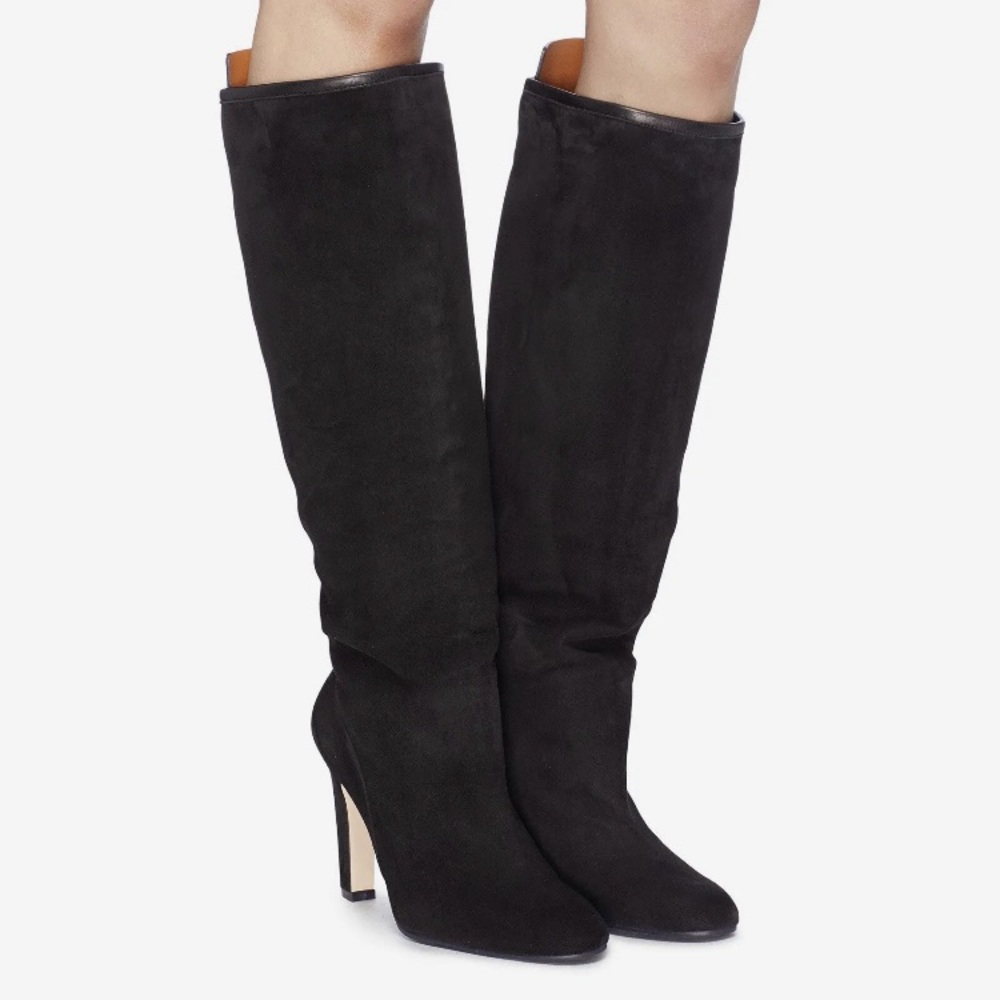 NEW! Stuart Weitzman Charlie Knee High Suede Boots Black Size 8.5 $798